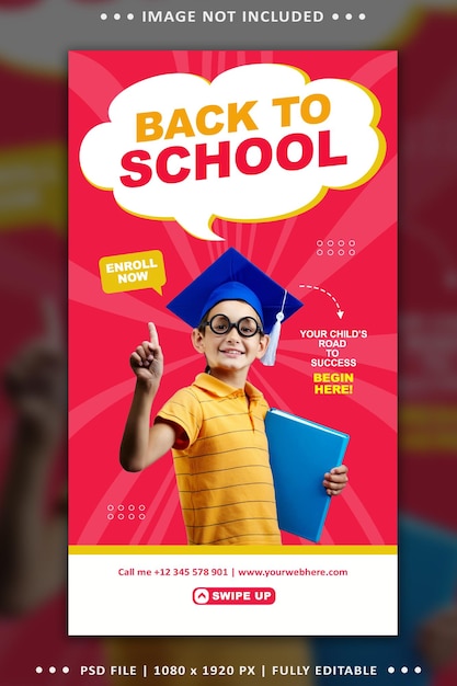 Back to school social media post story template