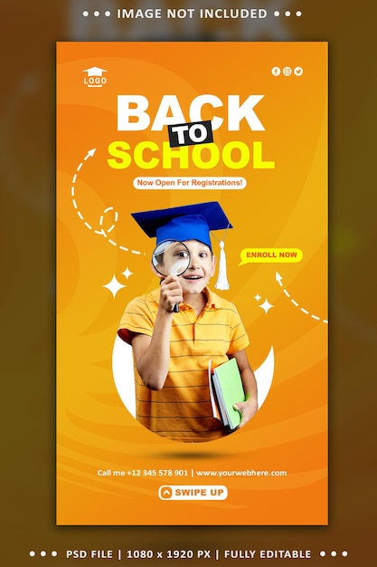 Back to school social media post story template