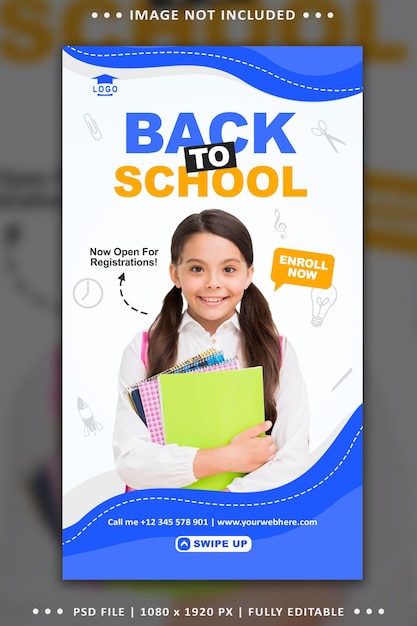 Back to school social media post story template