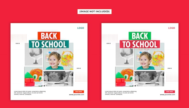 PSD back to school social media post template psd