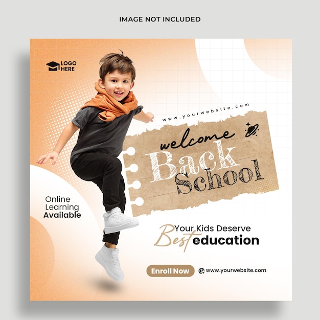 Back to School Social media post and web banner Psd template