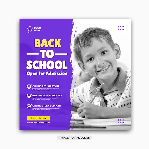 Back to school social media post and web banner