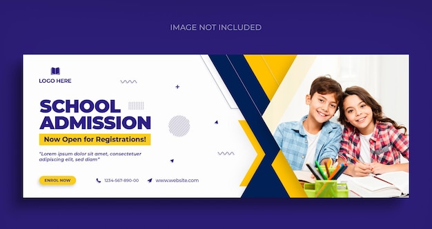 Back to school social media web banner flyer and Facebook cover photo design template