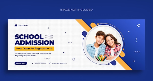 Back to school social media web banner flyer and Facebook cover photo design template