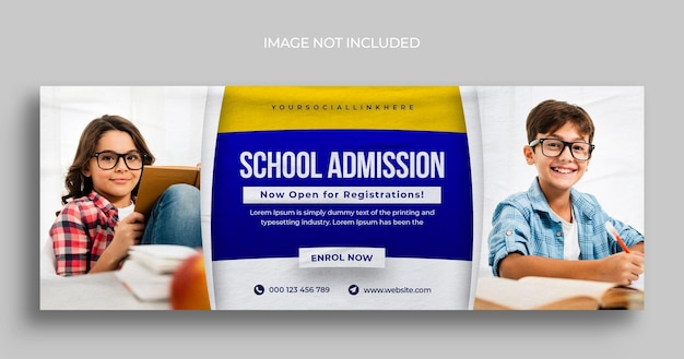 Back to school social media web banner flyer and Facebook cover photo design template