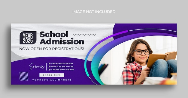 Back to school social media web banner flyer and Facebook cover photo design template