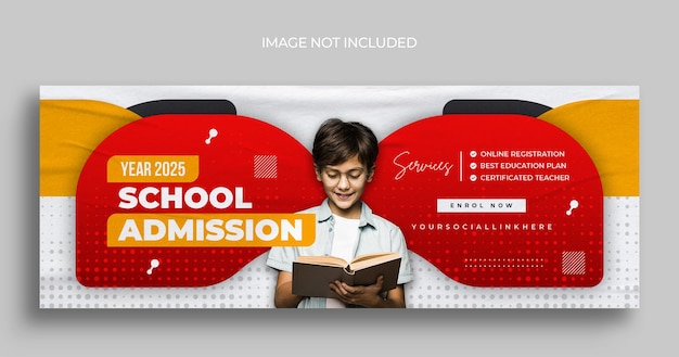 Back to school social media web banner flyer and Facebook cover photo design template