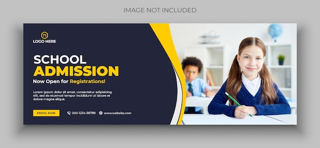 Back to school social media web banner flyer and facebook cover photo design template