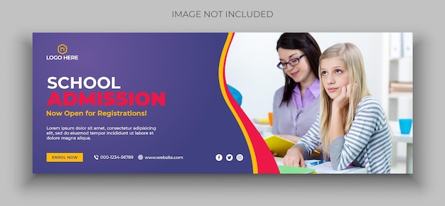 Back to school social media web banner flyer and facebook cover photo design template