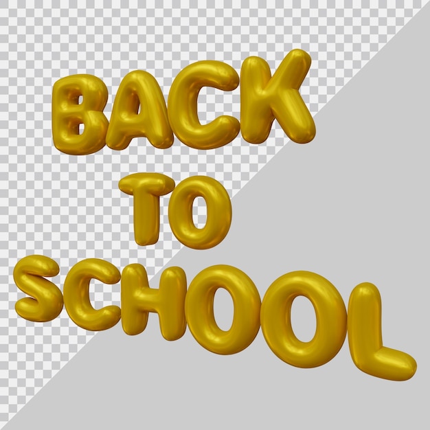 Back to school text design with 3d modern style