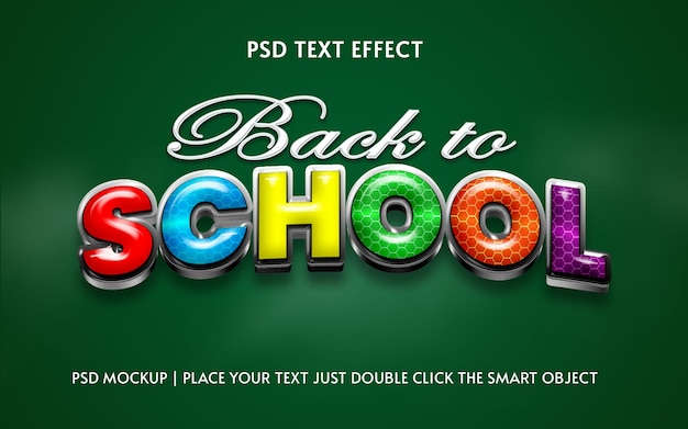 back to school text effect mockup