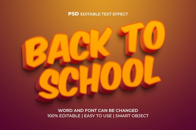 Back to school text effect