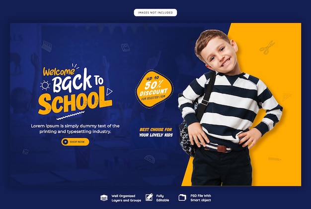 Back to school web banner template