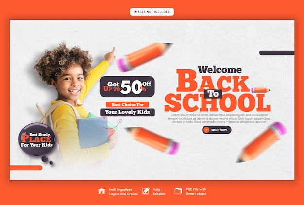 PSD back to school web banner template