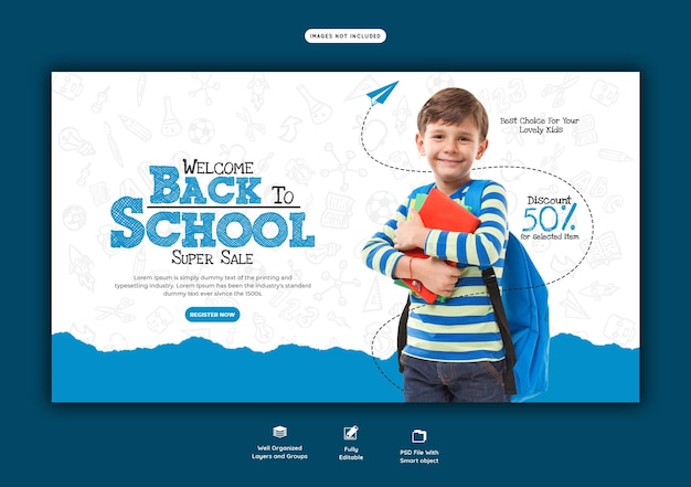 Back to school web banner template