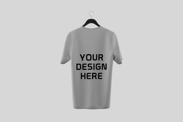 Back side t-shirt mockup design isolated