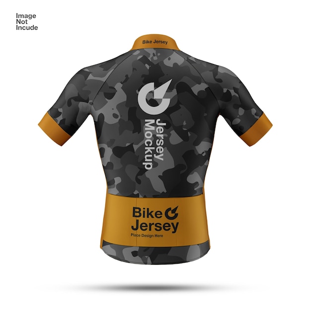 PSD back view of bicycle jersey mockup