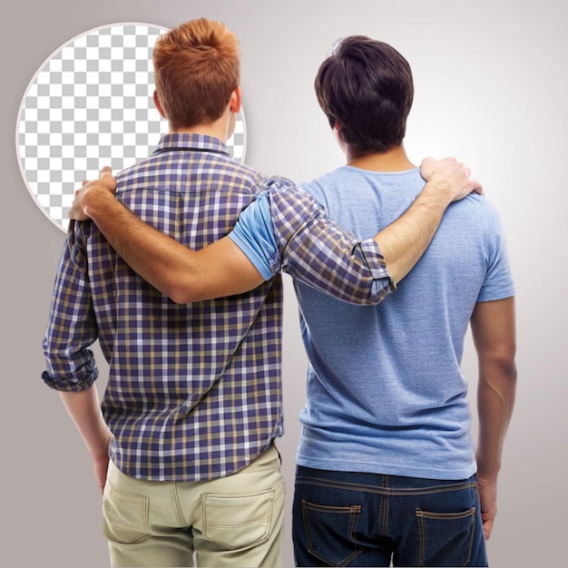 back view friend s day concept on transparent background