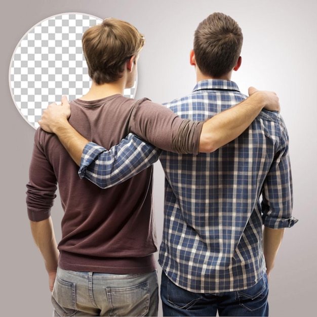 back view friend s day concept on transparent background