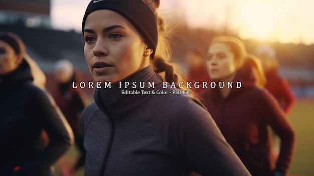 Back view multiracial female runners in activewear jogging during cardio training