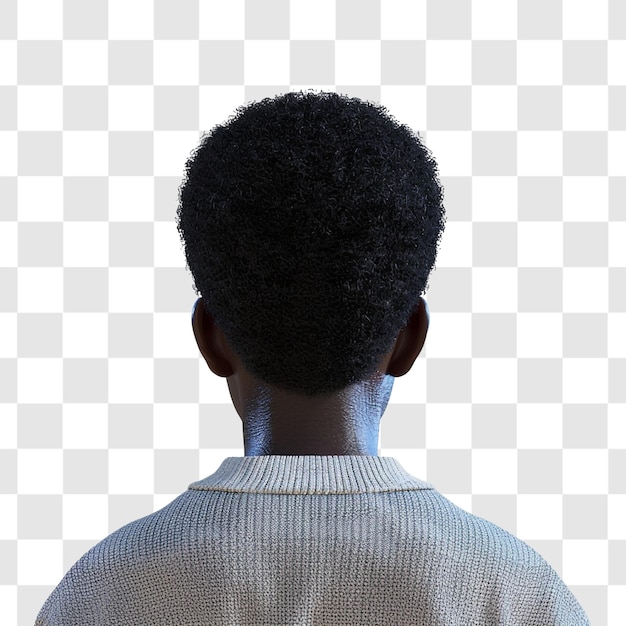 back view of a person on white background render ultra