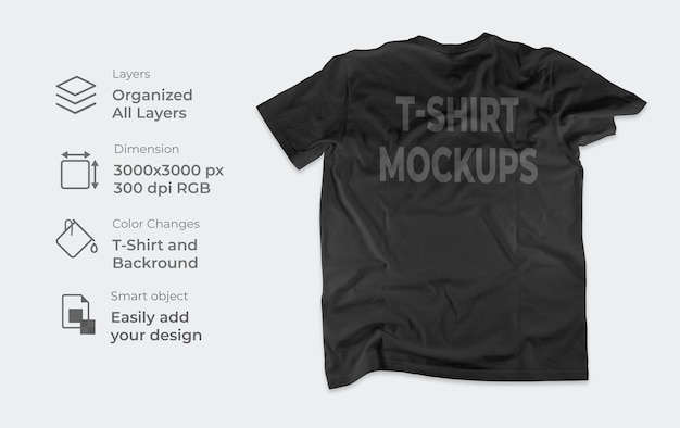 back view realistic t-shirt mockup