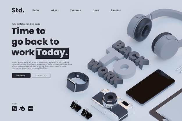 Back to work day landing page