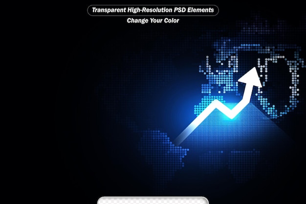 PSD background business growth financial graph with arrows up trend line