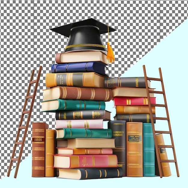 background removed a book stock with education cap png psd