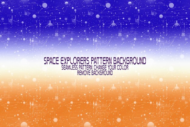 Background Texture with Space Explorers Shuttles Planets and Stars Editable PSD Pattern