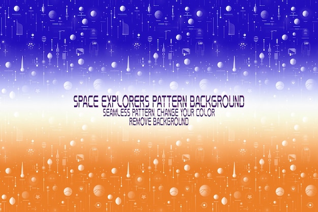 Background Texture with Space Explorers Shuttles Planets and Stars Editable PSD Pattern