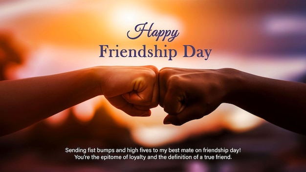 A background with a happy friendship day wishing