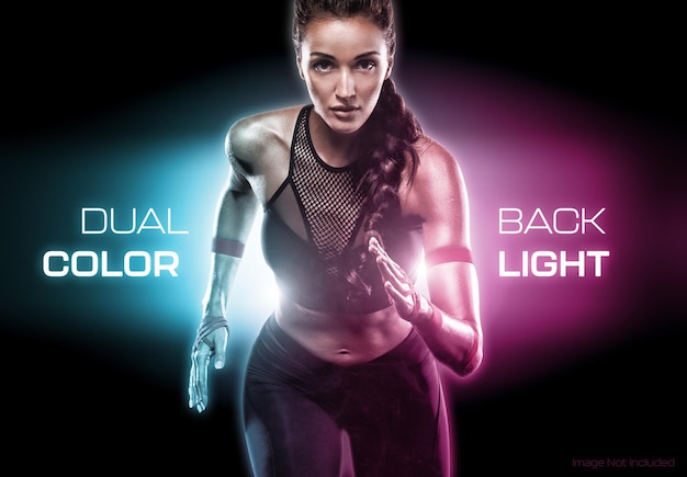 Backlight glowing portrait photo effect Mockup