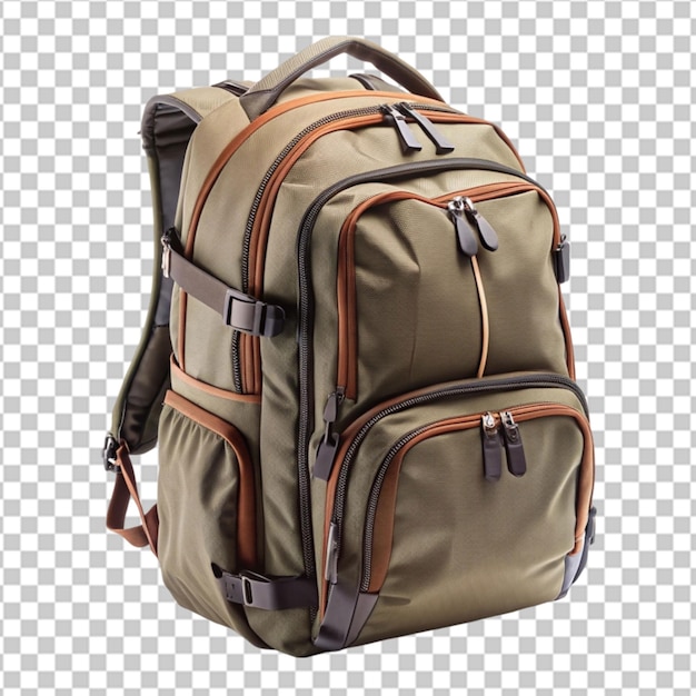 PSD backpack isolated on a transparent background