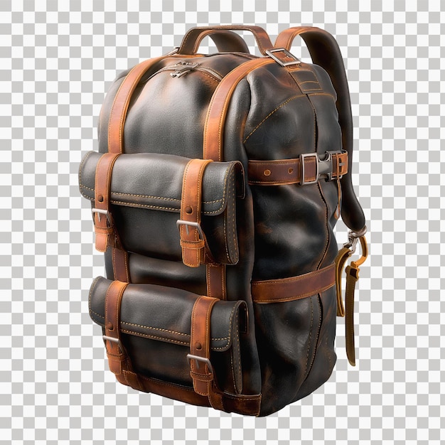 PSD backpack isolated on transparent background