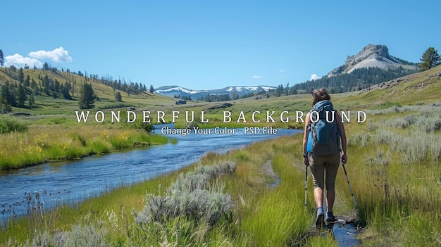 Backpacking Along a Winding River Path