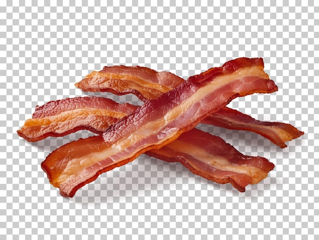 Bacon slices isolated on transparent png psd