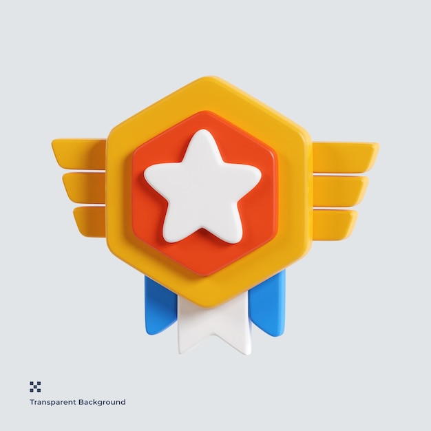 Badge 3d icon illustration