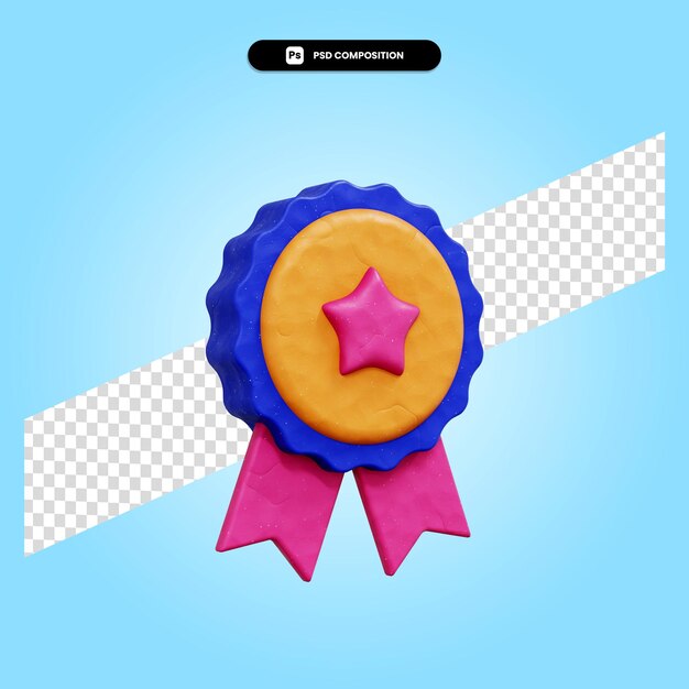 Badge 3d render illustration isolated