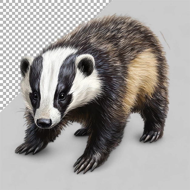 PSD badger animal on transparent background