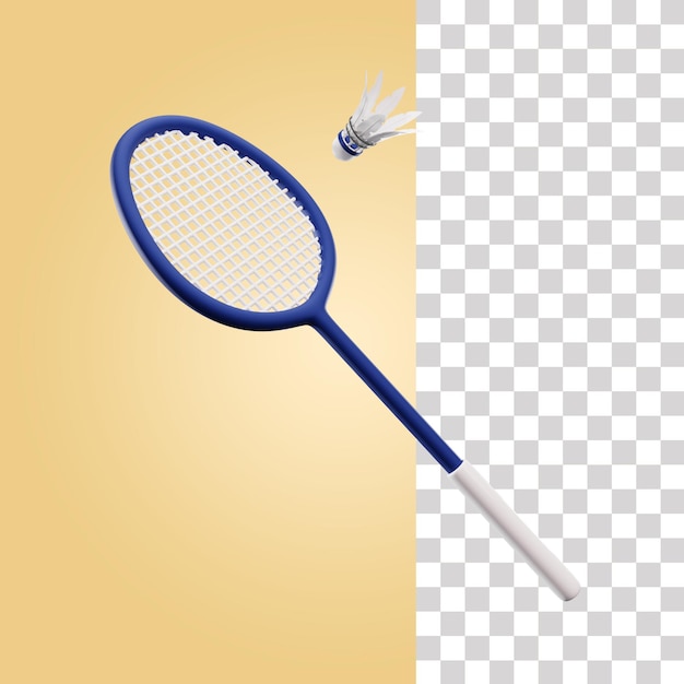 Badminton racket 3d illustration