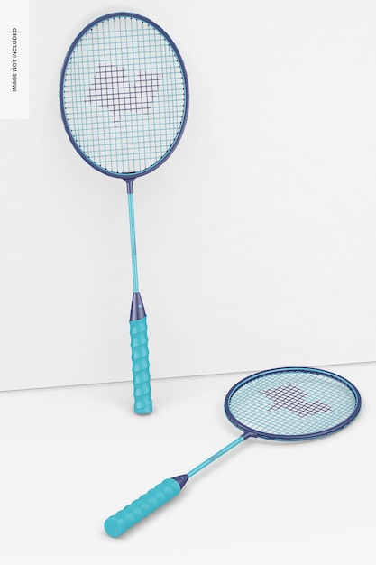 Badminton Racket Mockup, Leaned