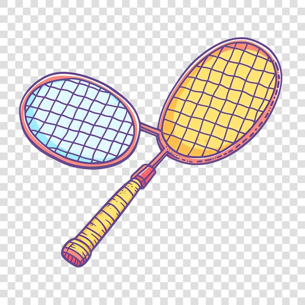 PSD badminton racket transparent background watercolor cliparton transparent background