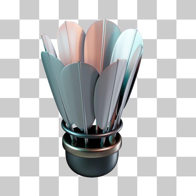 Badminton Shuttlecock 3D Icon