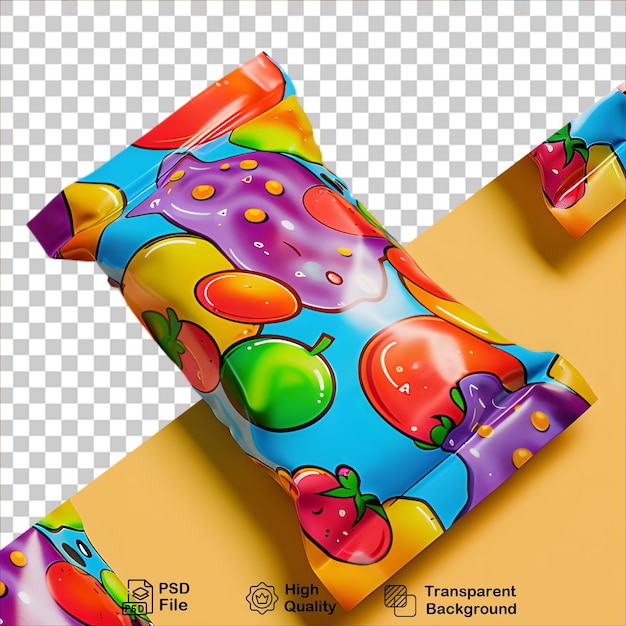 PSD bag of colorful sweet treats isolated for design