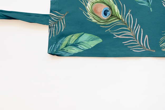 PSD bag mockup with tropical flowers concept