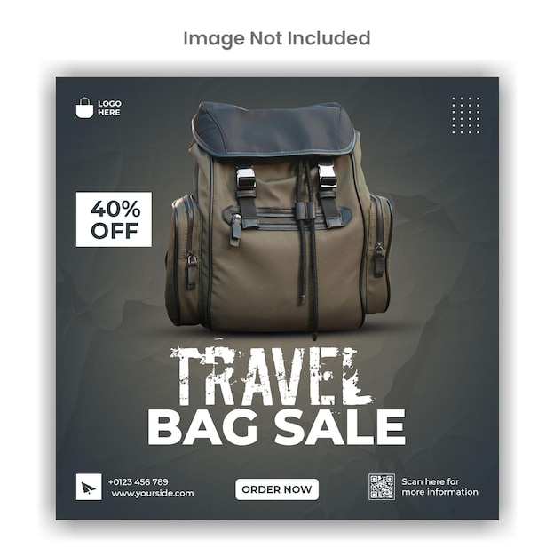 Bag sale social media or instagram post template design