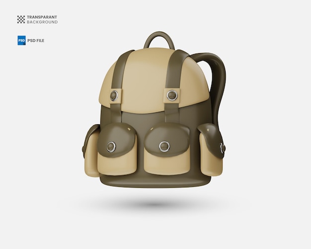 Bag school backpack 3d icon illustration education icon concept