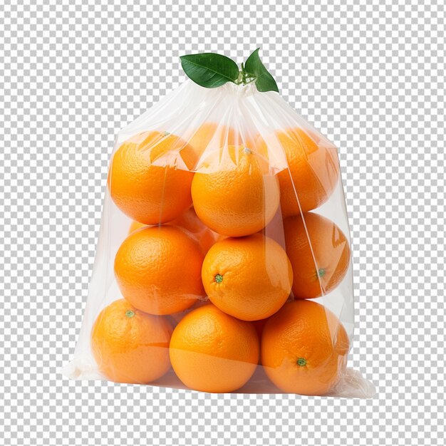 Bag of tangerine isolated on transparent background