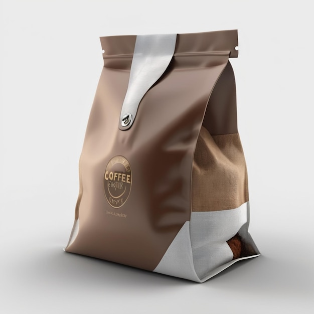 a bag with a brown handle and a white bag on it